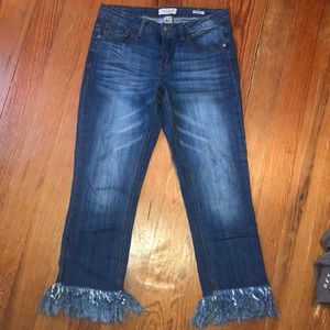 Just blue fringe cropped jeans!